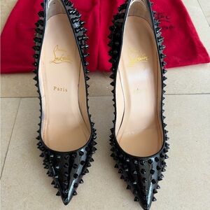 Christian Louboutin Pigalle Black Spiked Heels